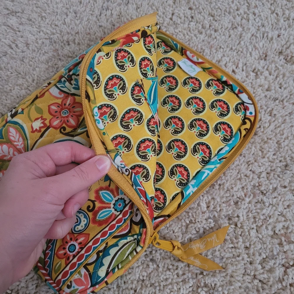 Vera Bradley Quilted Tablet Case Sleeve Provencal Yellow Floral Zip Retired